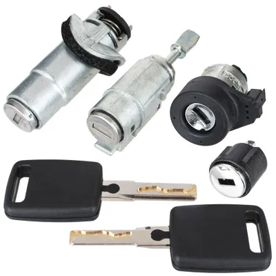 Obrázok produktu pre Audi A6 C5 97–05 Zapaľovací spínač + vložka dverového zámku + vložka zámku odkladacieho priestoru + vložka zámku batožinového priestoru, kompletná sada