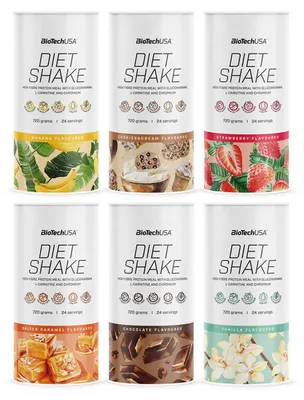Immagine prodotto di BioTech USA Diet Shake 720 g caramello salato / Sostituto del pasto a basso contenuto calorico / Gustoso frullato proteico dietetico con fibre, glucomannano e L-carnitina