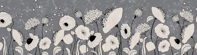 Zdjęcie produktu dla Sanders & Sanders samoprzylepna granica tapety kwiaty czarno-białymIciemnoszarym 10 x 500 cm
