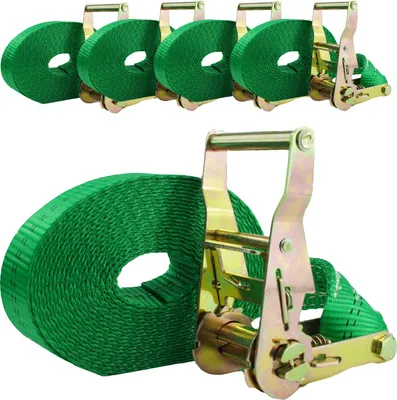 Produktbild von 5x TrutzHolm® Ratschen Spanngurt Spanngurte Zurrgurt 1-tlg 6m 2t 2to 2000kg GRÜN