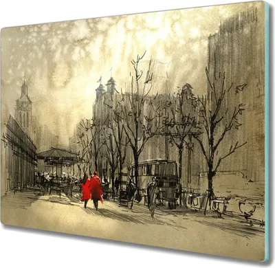 Produktbild von Coloray Schneidebrett Herdabdeckplatte 60x52 cm Kochplattenabdeckung Hackbrett Küchenbrett - Paare in der Stadt