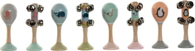 Obrázek produktu pro Hudební hračka Home ESPRIT dřevěná chrastítka 11,5 x 2 x 15,5 cm (4 kusy)