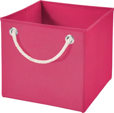 Obrázok produktu pre 1x úložný košík, ružová skladateľná krabica, 15 x 15 x 15 cm  Skladateľný košík na poličku od Stick&Shine so šnúrkou