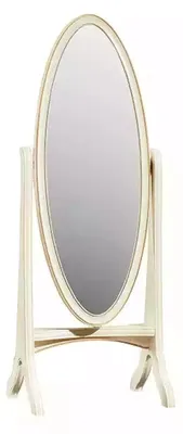 Immagine prodotto di Specchio da terra per il soggiorno Specchio con cornice in legno specchio ovale bianco in piedi Specchio