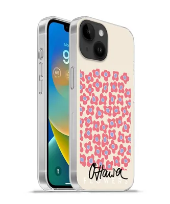 Produktbild von MuchoWow® Handyhülle Schutzhülle Hülle für Apple iPhone 14 - Softcase Blume - Muster - Rosa Silikon Softcase Handy Hülle - Mobiltelefonhülle