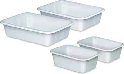 Produktbild von Set mit 4 Kunststoffwannen, lebensmittelecht, 2x 12 Liter, 2x 25 Liter