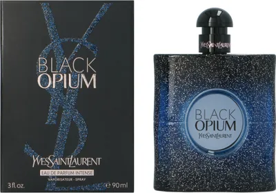 Produktbild von Yves Saint Laurent Black Opium Intense, Frauen, 90 ml, Nicht nachfüllbare Flasche, Absinth, Anis, Boysenbeere, Wermut, Jasmin, Orangenblüte, Kaffee, Lakritze, Sandelholz, Vanille