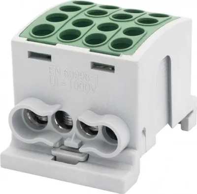 Zdjęcie produktu dla F-elektro HLK 100A-4 Zielony zacisk szynowy IP20