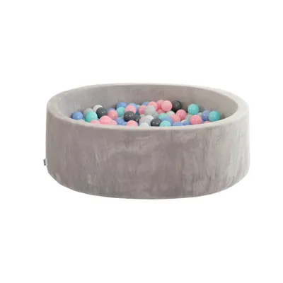 Immagine prodotto di Home Deluxe - Piscina di palline in velluto incl. palline da gioco pastello TWIRL piscina di palline per bambini, piscina di palline da gioco, piscina di palline da interno, piscina di palline con palline, piscina di gioco per bambini