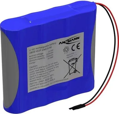 Produktbild von Ansmann 4S1P Akkupack 4x 18650 Kabel Li-Ion 14.5V 3500mAh 14.5 V 3500 (2447-3032-20)