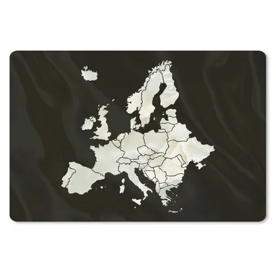 Produktbild von MuchoWow® Schreibtischunterlage Karte - Europa - Schwarz 60x40 cm - XXL Mauspad - Großes Mauspad