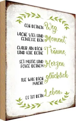 Produktbild von vianmo Holzschild 30x20 cm geh deinen Weg lache viel Spruch Zitat