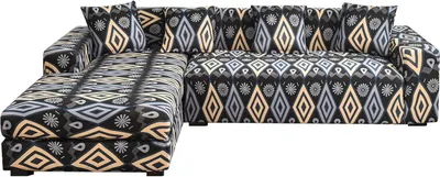 Image de 2 pièces housse de canapé imprimée en stretch Couvre-canapé pour 4 canapés-coussins protection de meuble élastique universelle avec quatre taies d'oreiller es (3 places, losange)