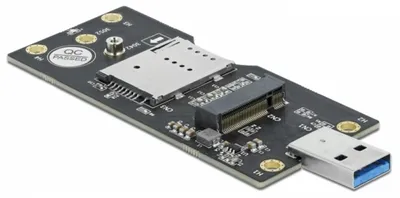 Produktbild von DeLOCK USB 3.2 Gen 1 Konverter Typ-A Stecker zu M.2 Key B mit SIM Slot