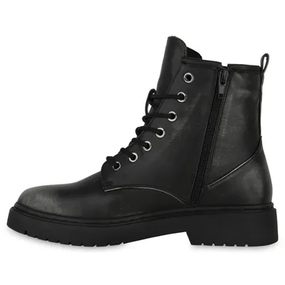 Produktbild von VAN HILL Damen Schnürstiefeletten Stiefeletten Profil-Sohle Schnürer Schuhe 841440, Farbe: Grau Metallic, Größe: 36