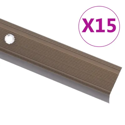 Immagine prodotto di vidaXL Profilo paragradino a L 15 pz. Alluminio 100cm Marrone