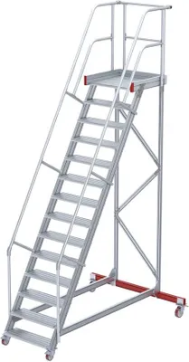 Produktbild von Euroline 513 Wartungsbühne 60° 600mm Stufenbreite 14 Stufen Alu gerieft