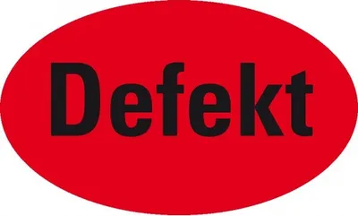 Produktbild von Dreifke® Aufkleber I Organisationsetikett Defekt, oval, rot, Haftpapier, ablö...