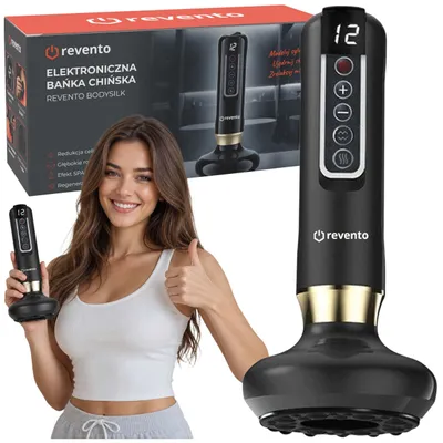 Produktbild von REVENTO® BodySilk Elektrischer Schröpfkopf 2in1 – Gua Sha & Vakuum-Schröpfmassage, 12 Saugstufen, Wärmefunktion, Infrarotlicht
