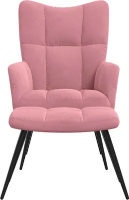 Produktbild von vidaXL Relaxsessel mit Hocker Rosa Samt