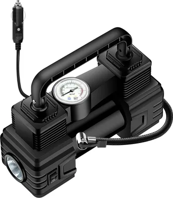 Produktbild von 12V Autoreifenfüller mit Manometer, LED-Licht, tragbarer Auto-Luftkompressor, Autoreifenpumpe, Fahrrad, Motorrad, Autozubehör