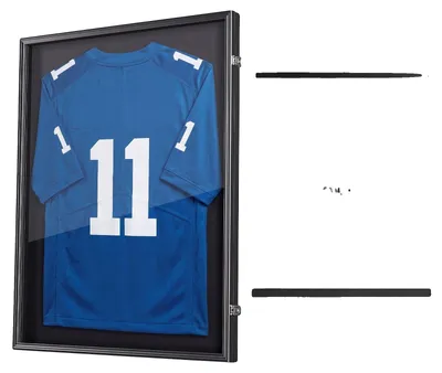 Obrázek produktu pro VEVOR Rám na dresy, 70 x 90 cm, uzamykatelný dřevěný rám na vystavení dresů s PC deskou a 98% UV ochranou, rám na vystavení s háčkem a 2 klíči, vhodný pro dresy z baseballu, basketbalu, amerického fotbalu a hokeje