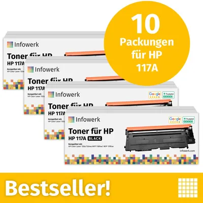 Produktbild von Infowerk Toner für HP 117A Multipack, Kompatibel mit HP ColorLaser 150, MFP-178, u.v.m., 10 Stück