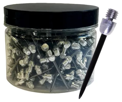 Produktbild von Karella Metallspitzen für Softdarts, Steeltips, 2BA - Gewinde, 100 Sets lose, 100 Sets (300 Stück), Stahlspitzen für Dartpfeile, Wechselspitzen für Softdarts