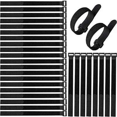 Zdjęcie produktu dla Opaski kablowe 30 cm czarne z haczykiem nylon szt organizacja
