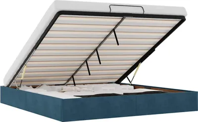 Obrázok produktu pre vidaXL Osmanská posteľ bez matraca tmavomodrá 180x200 cm zamat