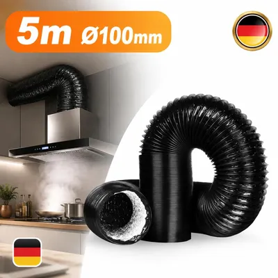 Immagine prodotto di Tubo flessibile di scarico da 100 mm, tubo di ventilazione, tubo flessibile in alluminio, tubo flessibile in PVC, lunghezza 5 metri