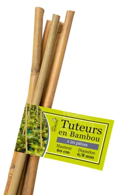 Produktbild von Solidchoice – Set mit 20 Bambusstöcken, 60 cm, natürliche Farbe