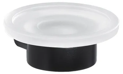 Produktbild von Gedy PIRENEI Seifenschale, Milchglas, Schwarz matt