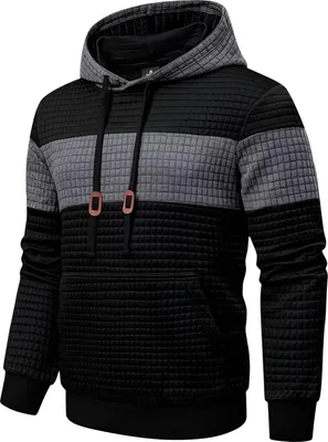 Productafbeelding van Herenhoodie, lange mouwen, casual, warm, sportief, stijlvol, zwart, maat L