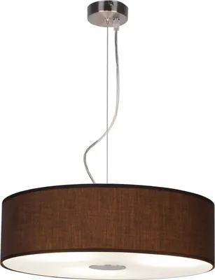 Produktbild von Pendelleuchte, Stahl, Textil braun, Glas, D 45 cm