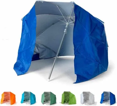 Produktbild von Sonnen Strandschirm Tragbar Leicht Alu Zelt Motorradfahrer 160 cm Piuma - Blau
