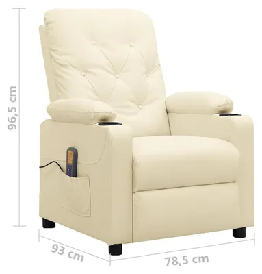 Imagen del producto de Sillón de masaje, color crema, tapizado en cuero sintético, marca vidaXL