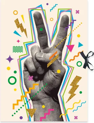Produktbild von Zeichenmappe Pop Art - A2 3 Klappen Verschlussband Karton. Packung mit 5 Stück