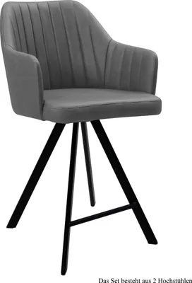 Produktbild von Thekenstuhl drehbar (2er-Set) Diannne 58x98x60 Schwarz/Grau