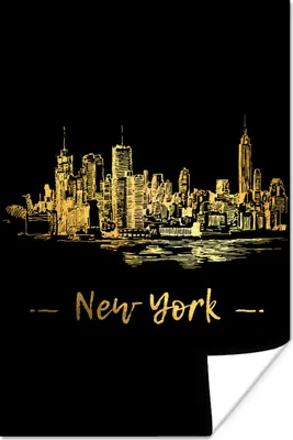 Produktbild von MuchoWow® Poster New York - Skyline - Schwarz 20x30 cm - Papierdruck