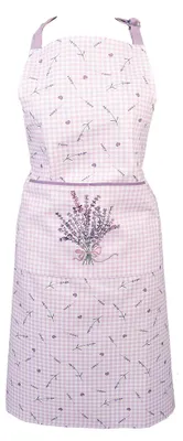 Produktbild von Clayre & Eef Küchenschürze 70x85 cm Violett Weiß Baumwolle Lavendel