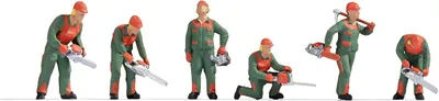 Produktbild von NOCH Waldarbeiter, Miniaturfiguren für Modellbau, ideal zur Darstellung von Waldszenen in Spur TT, handkoloriert