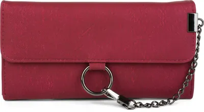 Produktbild von styleBREAKER Damen Geldbörse mit Ring und Kette – Weiches Portemonnaie mit Karabinerhaken und Druckknopfverschluss 02040066