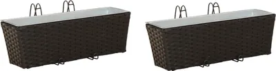 Obrázok produktu pre vidaXL Balkón 2 ks Čierna 50 x 17 x 17 cm Kov