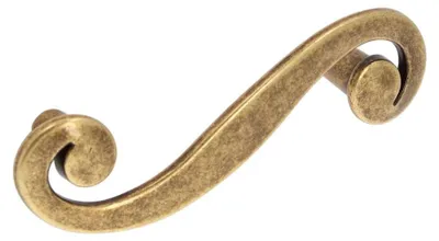 Productafbeelding van Handgreep voor meubels, gemaakt van zamak. Afstand tussen de bevestigingsgaten: 64 mm. Stijl: Florence, antiek. Set van 6 stuks