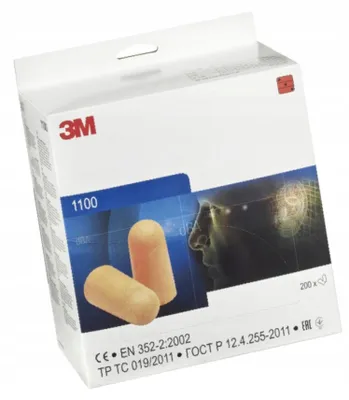 Produktbild von 3M Gehörschutzstöpsel 1100 200 Paar Lärmschutz