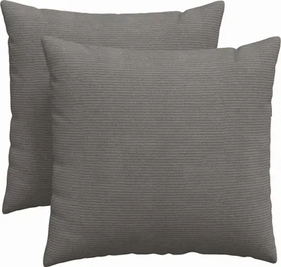 Image de vidaXL Coussins de canapé 2 pièces gris clair 45 x 45 cm Tissu velours côtelé