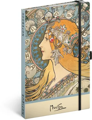 Image de Carnet de notes Alfons Mucha Zodiaque pointillé