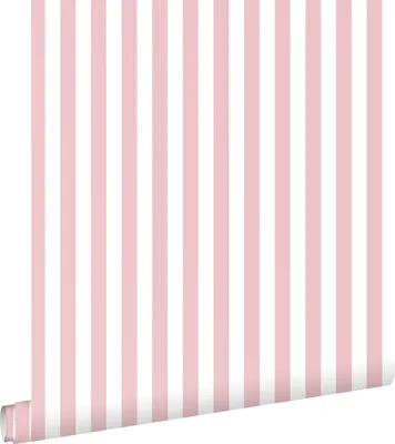 Zdjęcie produktu dla ESTAhome Tapeta paski różowymIbiałym 53 cm x 10.05 m