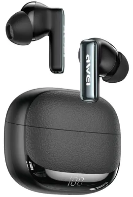 Zdjęcie produktu dla Słuchawki bezprzewodowe AWEI TA19 ANC Bluetooth 6.0 TWS + stacja dokująca czarny